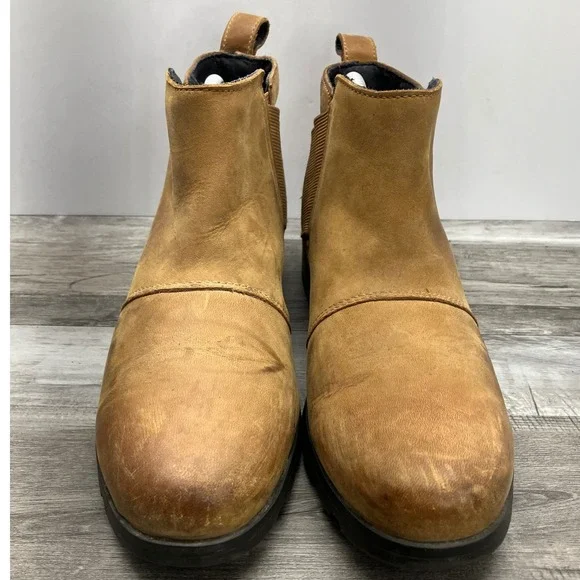 Sorel Emelie Chelsea Waterproof Leather Boots Brown NL2671-224 Womens 8.5 - Picture 3 of 7